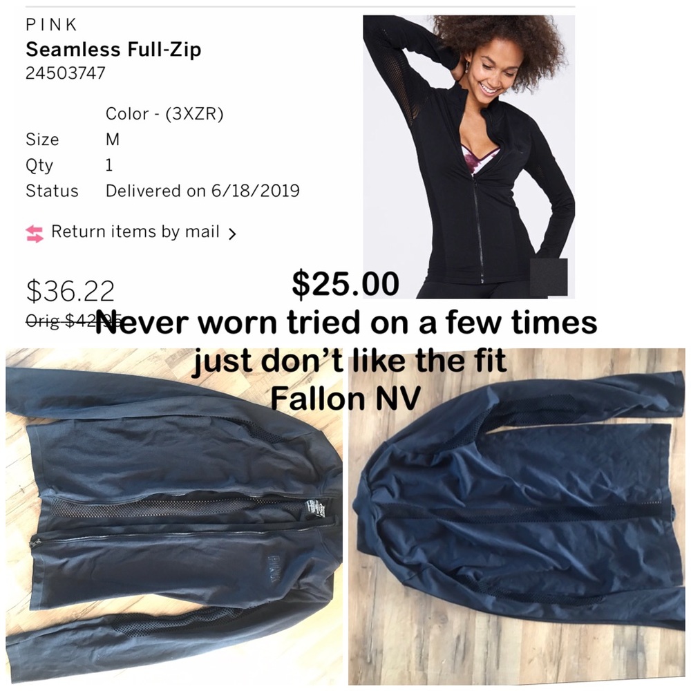 Pink seamless full zip jacket